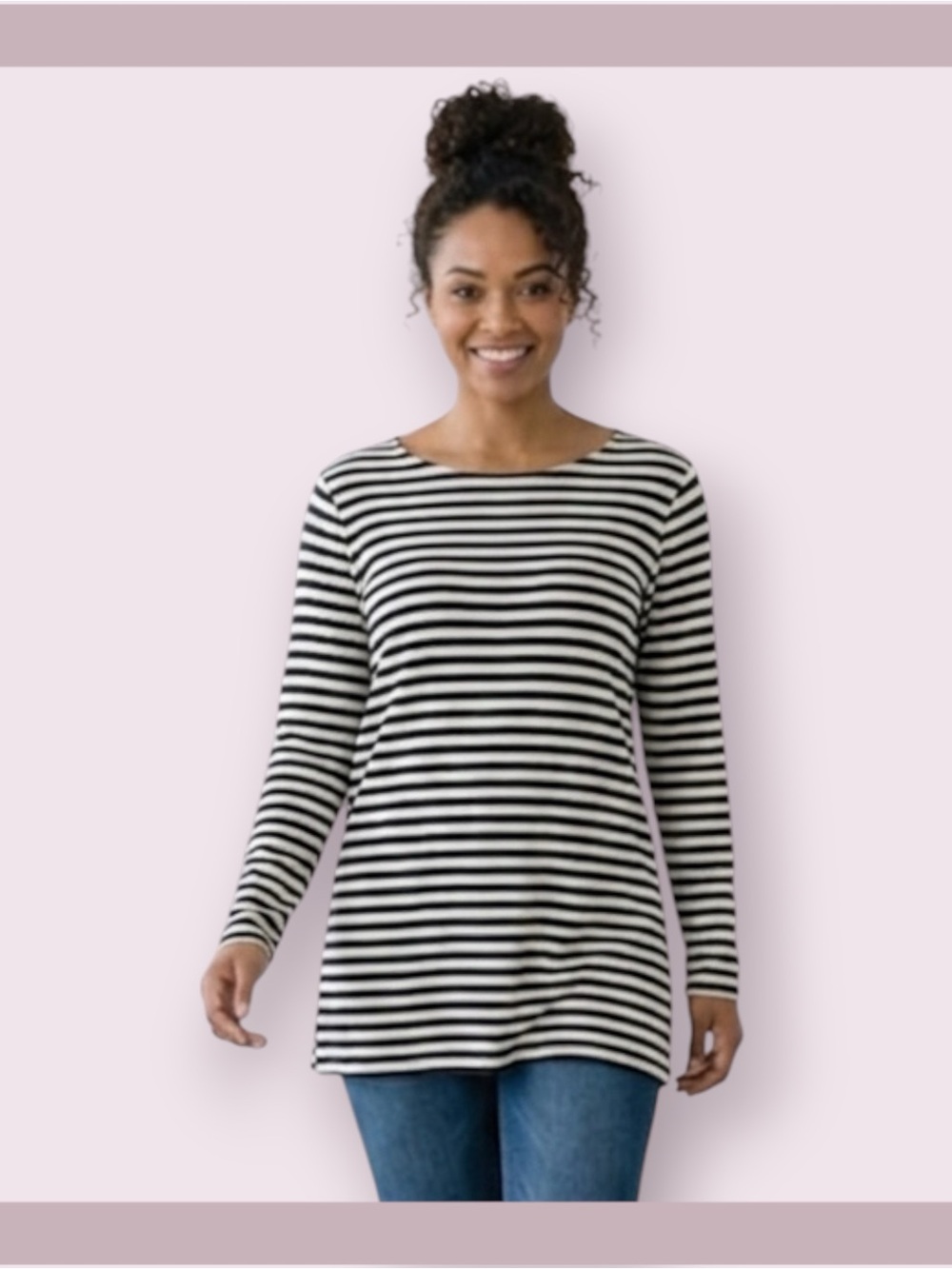 Max ‘N Chester Striped Long Sleeve Tunic Sweater Size S